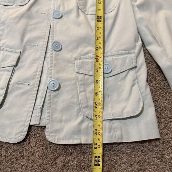 Vintage Talbots Blazer Womens Size 4 Cotton Blue Stretch Jacket 3 Button‎ Career - Picture 6 of 9